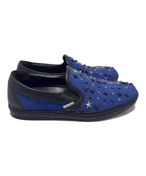 JIMMY CHOO（ジミーチュウ）JIMMY CHOO (ジミーチュウ) スリッポン ブルー×ブラック サイズ:41の古着・服飾アイテム