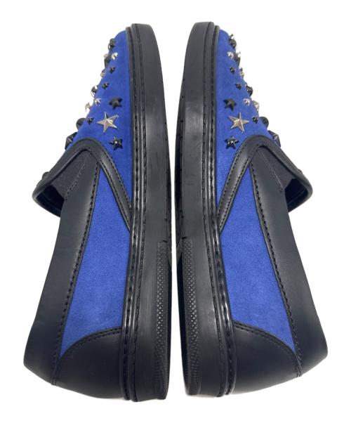 JIMMY CHOO（ジミーチュウ）JIMMY CHOO (ジミーチュウ) スリッポン ブルー×ブラック サイズ:41の古着・服飾アイテム