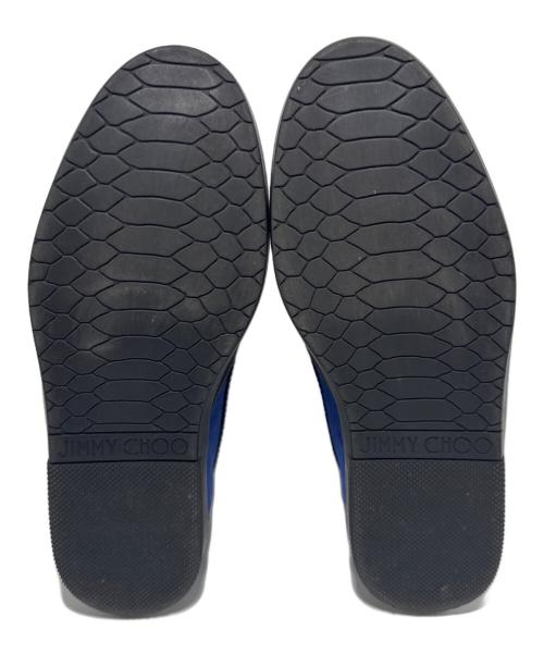 JIMMY CHOO（ジミーチュウ）JIMMY CHOO (ジミーチュウ) スリッポン ブルー×ブラック サイズ:41の古着・服飾アイテム