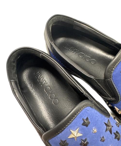 JIMMY CHOO（ジミーチュウ）JIMMY CHOO (ジミーチュウ) スリッポン ブルー×ブラック サイズ:41の古着・服飾アイテム