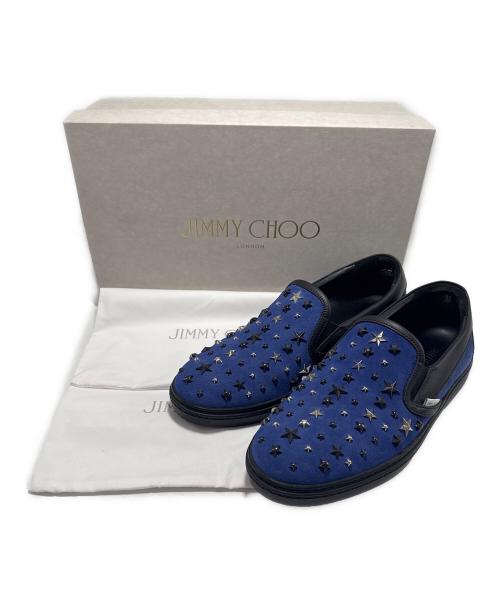 JIMMY CHOO（ジミーチュウ）JIMMY CHOO (ジミーチュウ) スリッポン ブルー×ブラック サイズ:41の古着・服飾アイテム