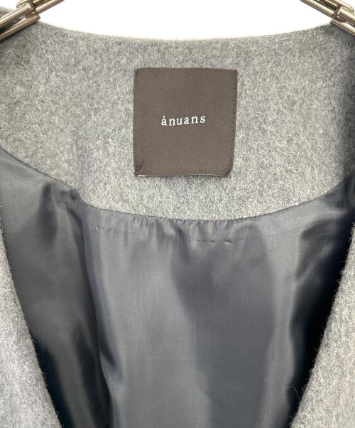 anuans（アニュアンス）anuans (アニュアンス) ベルテッドウールケープ グレー サイズ:FREEの古着・服飾アイテム
