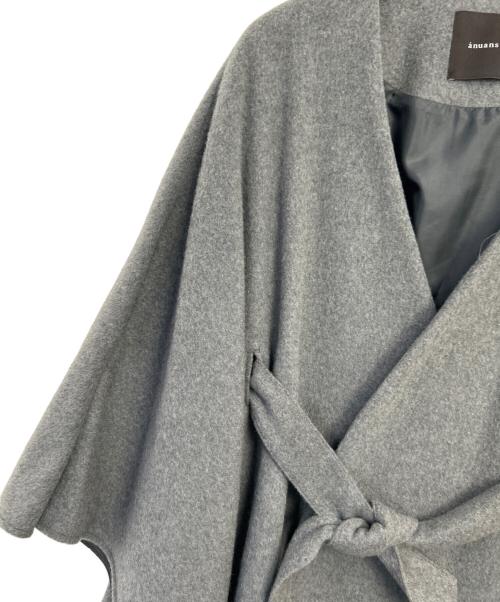 anuans（アニュアンス）anuans (アニュアンス) ベルテッドウールケープ グレー サイズ:FREEの古着・服飾アイテム