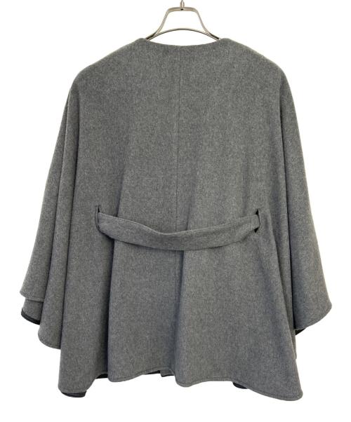 anuans（アニュアンス）anuans (アニュアンス) ベルテッドウールケープ グレー サイズ:FREEの古着・服飾アイテム