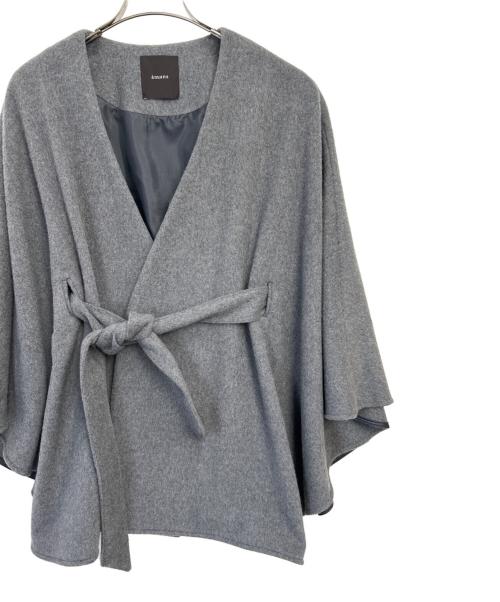 anuans（アニュアンス）anuans (アニュアンス) ベルテッドウールケープ グレー サイズ:FREEの古着・服飾アイテム
