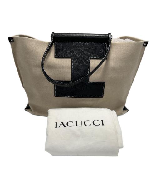 IACUCCI（イアクッチ）IACUCCI (イアクッチ) キャンバスバッグ ブラック×アイボリーの古着・服飾アイテム