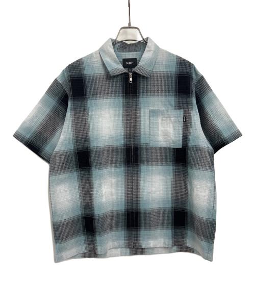 HUF（ハフ）HUF (ハフ) 半袖シャツ ブルー×ブラック サイズ:Lの古着・服飾アイテム