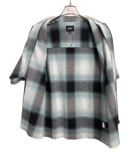 HUF（ハフ）HUF (ハフ) 半袖シャツ ブルー×ブラック サイズ:Lの古着・服飾アイテム