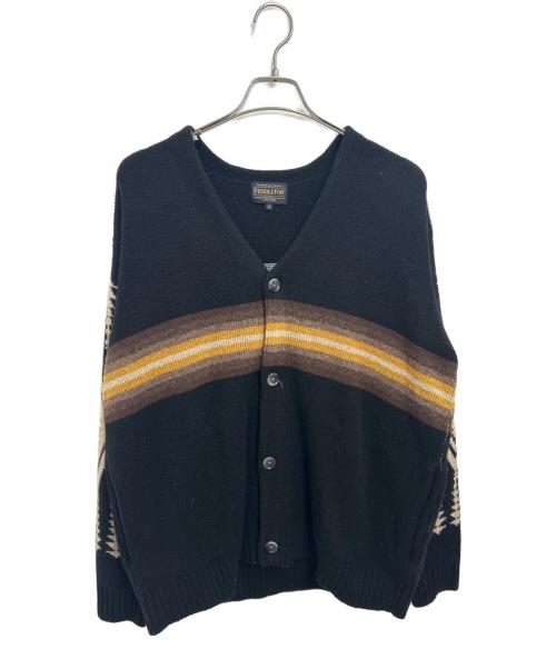 PENDLETON（ペンドルトン）PENDLETON (ペンドルトン) BAYFLOW (ベイフロー) 厚手カーディガン ブラック×イエロー サイズ:Mの古着・服飾アイテム
