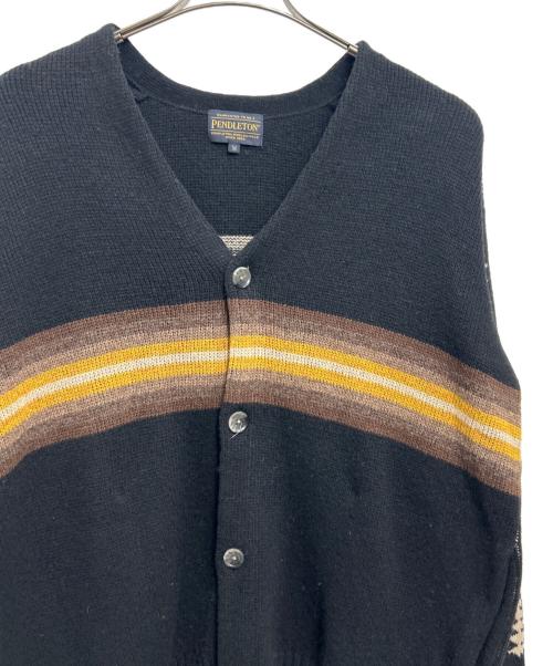 PENDLETON（ペンドルトン）PENDLETON (ペンドルトン) BAYFLOW (ベイフロー) 厚手カーディガン ブラック×イエロー サイズ:Mの古着・服飾アイテム