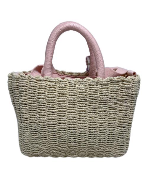 DISNEY（ディズニー）DISNEY (ディズニー) カゴバッグ ナチュラル×ピンク 未使用品の古着・服飾アイテム