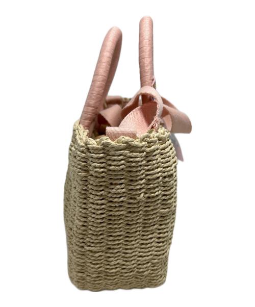 DISNEY（ディズニー）DISNEY (ディズニー) カゴバッグ ナチュラル×ピンク 未使用品の古着・服飾アイテム