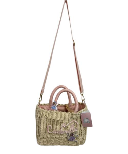 DISNEY（ディズニー）DISNEY (ディズニー) カゴバッグ ナチュラル×ピンク 未使用品の古着・服飾アイテム