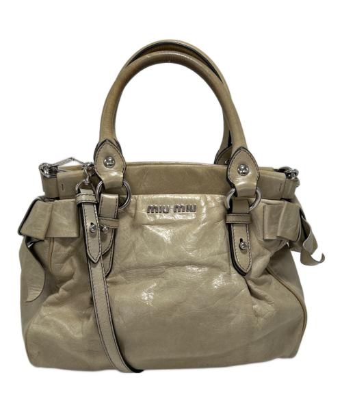 MIU MIU（ミュウミュウ）MIU MIU (ミュウミュウ) 2WAYショルダーバッグ アイボリーの古着・服飾アイテム