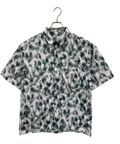 Snow peak（スノーピーク）Snow peak (スノーピーク) 半袖シャツ ホワイト×グリーン サイズ:Lの古着・服飾アイテム