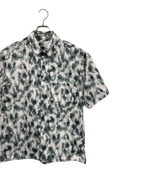 Snow peak（スノーピーク）Snow peak (スノーピーク) 半袖シャツ ホワイト×グリーン サイズ:Lの古着・服飾アイテム