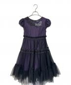 ANNA SUI miniアナスイ ミニ）の古着「ノースリーブ・キャミソールワンピース」｜パープル×ブラック