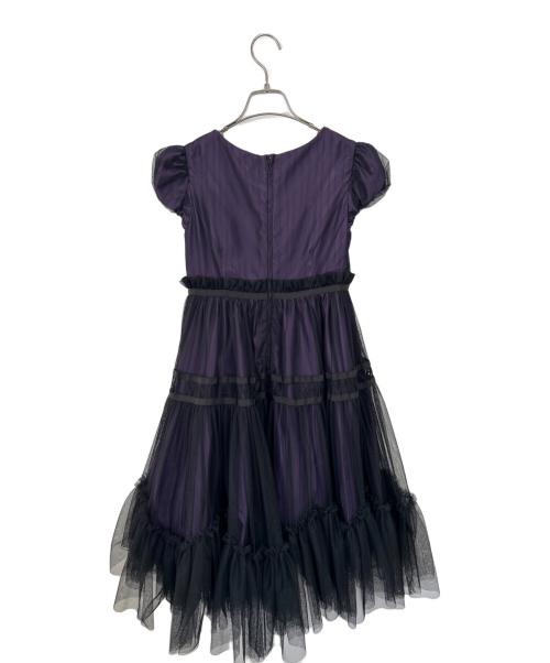 ANNA SUI mini（アナスイ ミニ）ANNA SUI mini (アナスイ ミニ) ノースリーブ・キャミソールワンピース パープル×ブラック サイズ:LLの古着・服飾アイテム