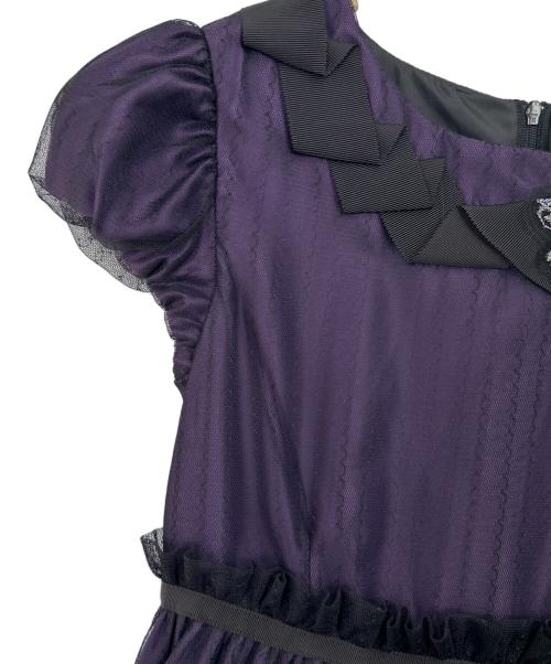 ANNA SUI mini（アナスイ ミニ）ANNA SUI mini (アナスイ ミニ) ノースリーブ・キャミソールワンピース パープル×ブラック サイズ:LLの古着・服飾アイテム