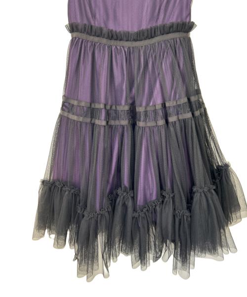 ANNA SUI mini（アナスイ ミニ）ANNA SUI mini (アナスイ ミニ) ノースリーブ・キャミソールワンピース パープル×ブラック サイズ:LLの古着・服飾アイテム