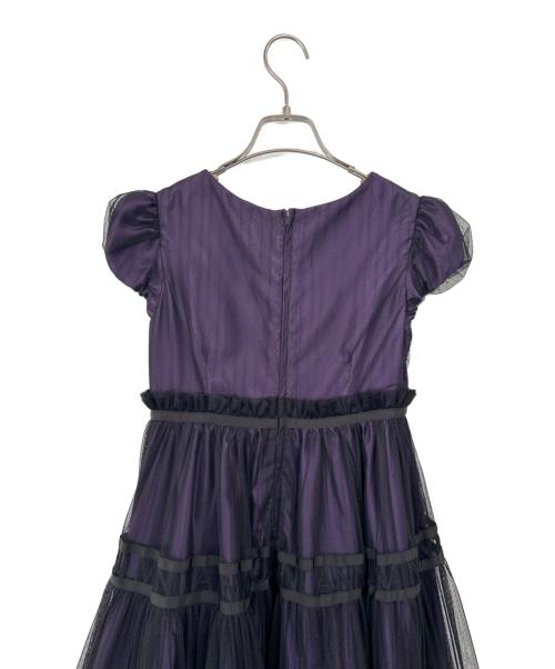 ANNA SUI mini（アナスイ ミニ）ANNA SUI mini (アナスイ ミニ) ノースリーブ・キャミソールワンピース パープル×ブラック サイズ:LLの古着・服飾アイテム