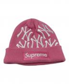 SUPREME×New Eraシュプリーム×ニューエラ）の古着「ニット帽」｜ピンク