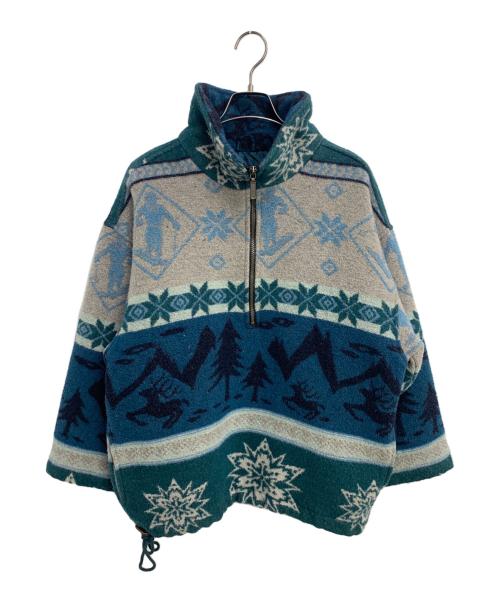 L.L.Bean（エルエルビーン）L.L.Bean (エルエルビーン) ハーフジッフジャケット ブルー×グレー サイズ:SIZE Mの古着・服飾アイテム