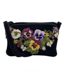 FEILER（フェイラー）の古着「ロージーツイードショルダーバッグ」｜ブラック