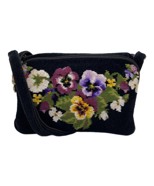 FEILER（フェイラー）FEILER (フェイラー) ロージーツイードショルダーバッグ ブラックの古着・服飾アイテム