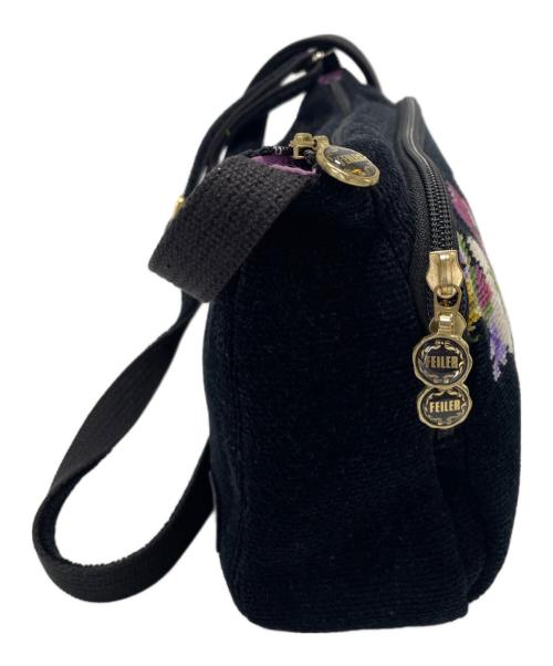 FEILER（フェイラー）FEILER (フェイラー) ロージーツイードショルダーバッグ ブラックの古着・服飾アイテム