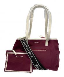 Samantha Thavasa（サマンサタバサ）の古着「ポーチ付きキャンバスバッグ」｜ワインレッド