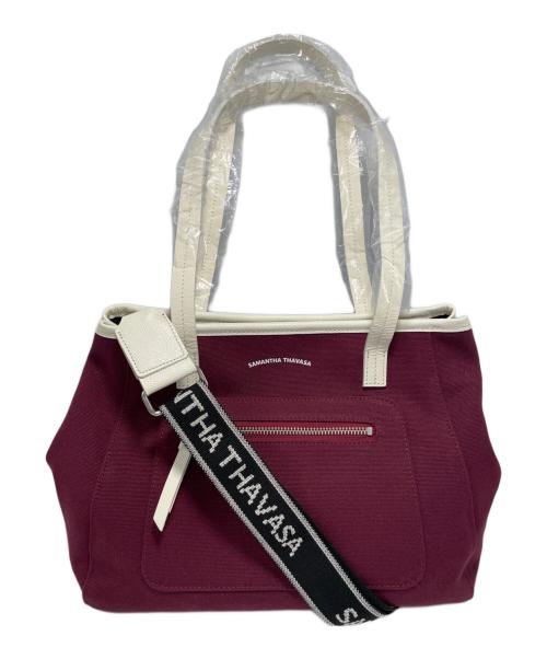 Samantha Thavasa（サマンサタバサ）Samantha Thavasa (サマンサタバサ) ポーチ付きキャンバスバッグ ワインレッド 未使用品の古着・服飾アイテム