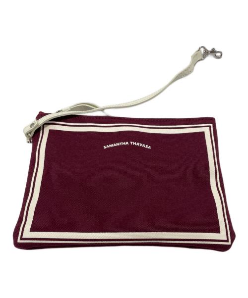 Samantha Thavasa（サマンサタバサ）Samantha Thavasa (サマンサタバサ) ポーチ付きキャンバスバッグ ワインレッド 未使用品の古着・服飾アイテム