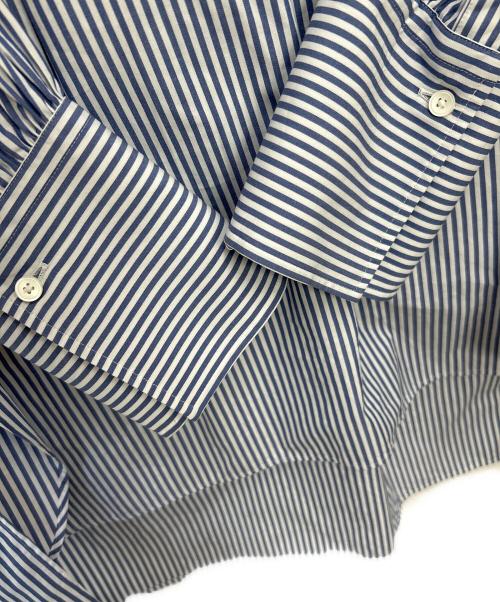 MACPHEE（マカフィー）MACPHEE (マカフィー) 長袖ブラウス ブルー×ホワイト サイズ:36の古着・服飾アイテム