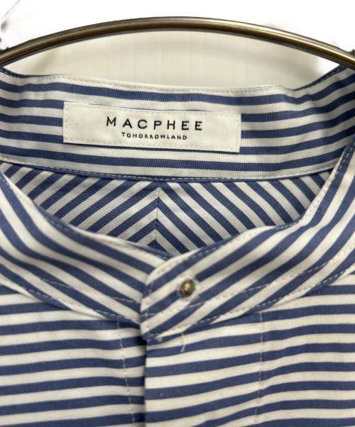 MACPHEE（マカフィー）MACPHEE (マカフィー) 長袖ブラウス ブルー×ホワイト サイズ:36の古着・服飾アイテム