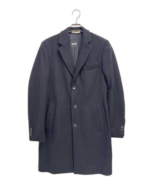 HUGO BOSS（ヒューゴ ボス）HUGO BOSS (ヒューゴ ボス) チェスターコート ブラック サイズ:44の古着・服飾アイテム