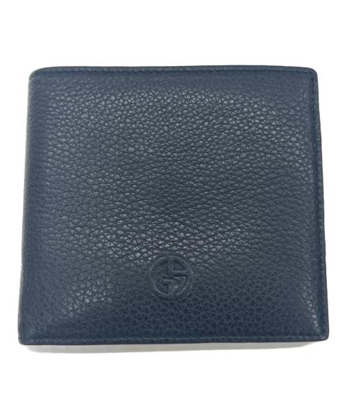 GIORGIO ARMANI（ジョルジョアルマーニ）GIORGIO ARMANI (ジョルジョアルマーニ) 2つ折り財布 ネイビーの古着・服飾アイテム