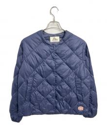 VINCENT ET MIREILLE（ヴァンソンエミレイユ）の古着「ノーカラーダウンブルゾン」｜ネイビー