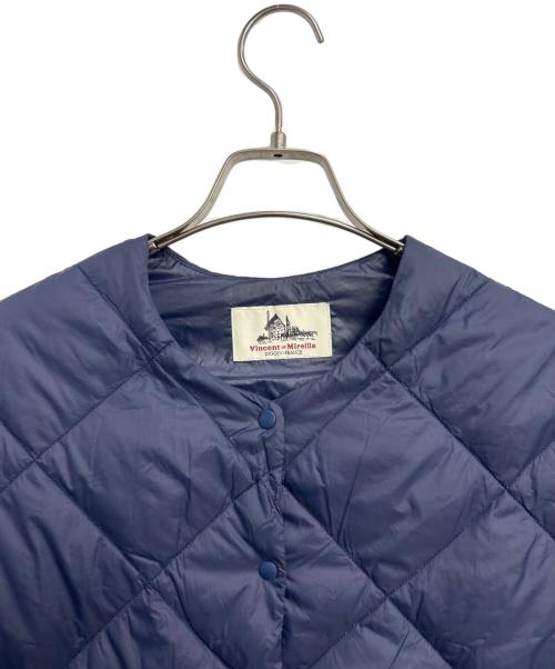 VINCENT ET MIREILLE（ヴァンソンエミレイユ）VINCENT ET MIREILLE (ヴァンソンエミレイユ) ノーカラーダウンブルゾン ネイビー サイズ:34の古着・服飾アイテム