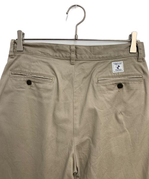 threads&THINGS（スレッズ アンド シングス）threads&THINGS (スレッズ アンド シングス) コットンチノ2タックパンツ グレー サイズ:SIZE 76cm（W30）の古着・服飾アイテム