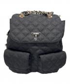 GUESSゲス）の古着「リュック」｜ブラック×ゴールド