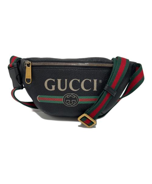 GUCCI（グッチ）GUCCI (グッチ) スモールベルトバッグ ブラックの古着・服飾アイテム