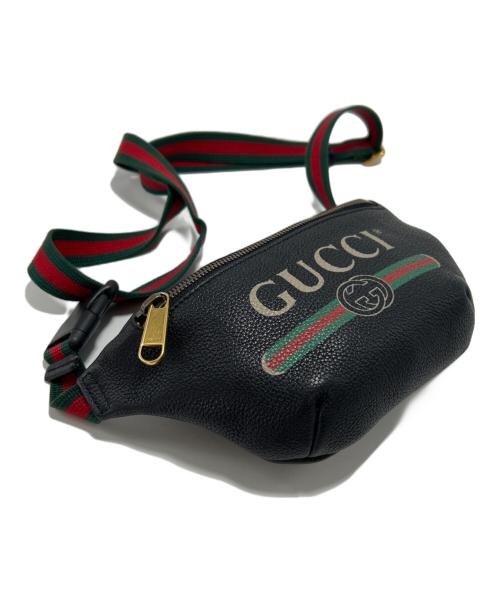 GUCCI（グッチ）GUCCI (グッチ) スモールベルトバッグ ブラックの古着・服飾アイテム