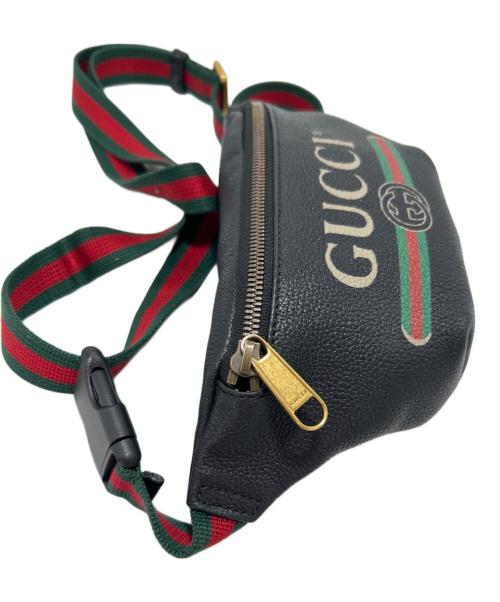 GUCCI（グッチ）GUCCI (グッチ) スモールベルトバッグ ブラックの古着・服飾アイテム