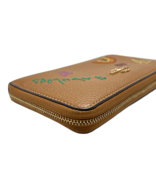 COACH（コーチ）COACH (コーチ) 刺繍ラウンドファスナー財布 ブラウン系の古着・服飾アイテム