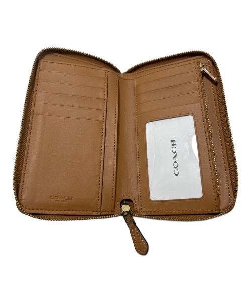 COACH（コーチ）COACH (コーチ) 刺繍ラウンドファスナー財布 ブラウン系の古着・服飾アイテム