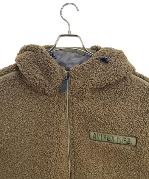 AVIREX（アヴィレックス）AVIREX (アヴィレックス) ボアフリースフーデッドジャケット オリーブ サイズ:XLの古着・服飾アイテム