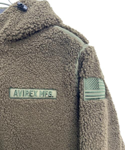 AVIREX（アヴィレックス）AVIREX (アヴィレックス) ボアフリースフーデッドジャケット オリーブ サイズ:XLの古着・服飾アイテム