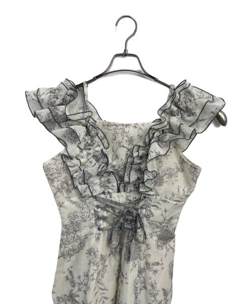 DazzliN（ダズリン）DazzliN (ダズリン) ノースリーブ・キャミソールワンピース アイボリー×ブラック サイズ:Mの古着・服飾アイテム