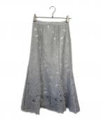 Snidelスナイデル）の古着「カットワークセミフレアスカート」｜グレー